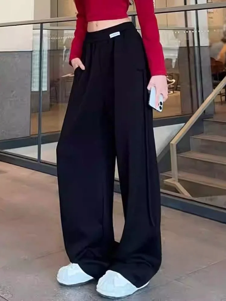 

Женские зимние вязаные брюки Bla с высокой талией, широкими штанинами, прямым кроем, утягивающие, в пол, маленькие размеры, повседневные