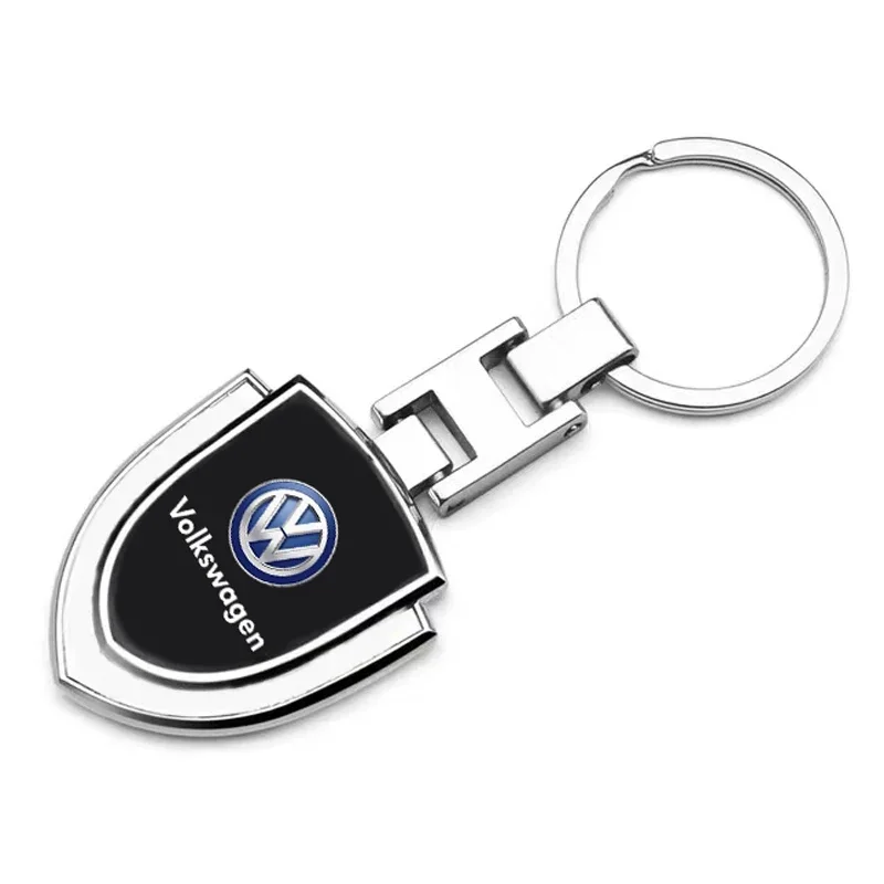 Car Stying Badge 3D Metal Key Rings Shield Shaped Keychain For Volkswagen Golf 4 R32 MK4 Polo Scirocco Polo Passat Touran Jetta