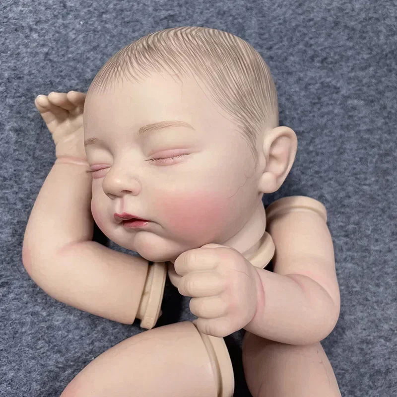 19Inch Already Painted Reborn Doll Kit Jamie Sleeping Baby 3D Skin Visible Veins Unassembled Dll Parts with Cloth Body