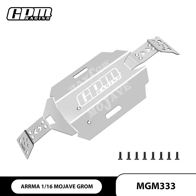 

GPM Stainless Steel One-Piece Chassis Armor Plate Impact Protection 1mm Thickness For ARRMA 1/16 Mini Mojave ARA320815 MGM333
