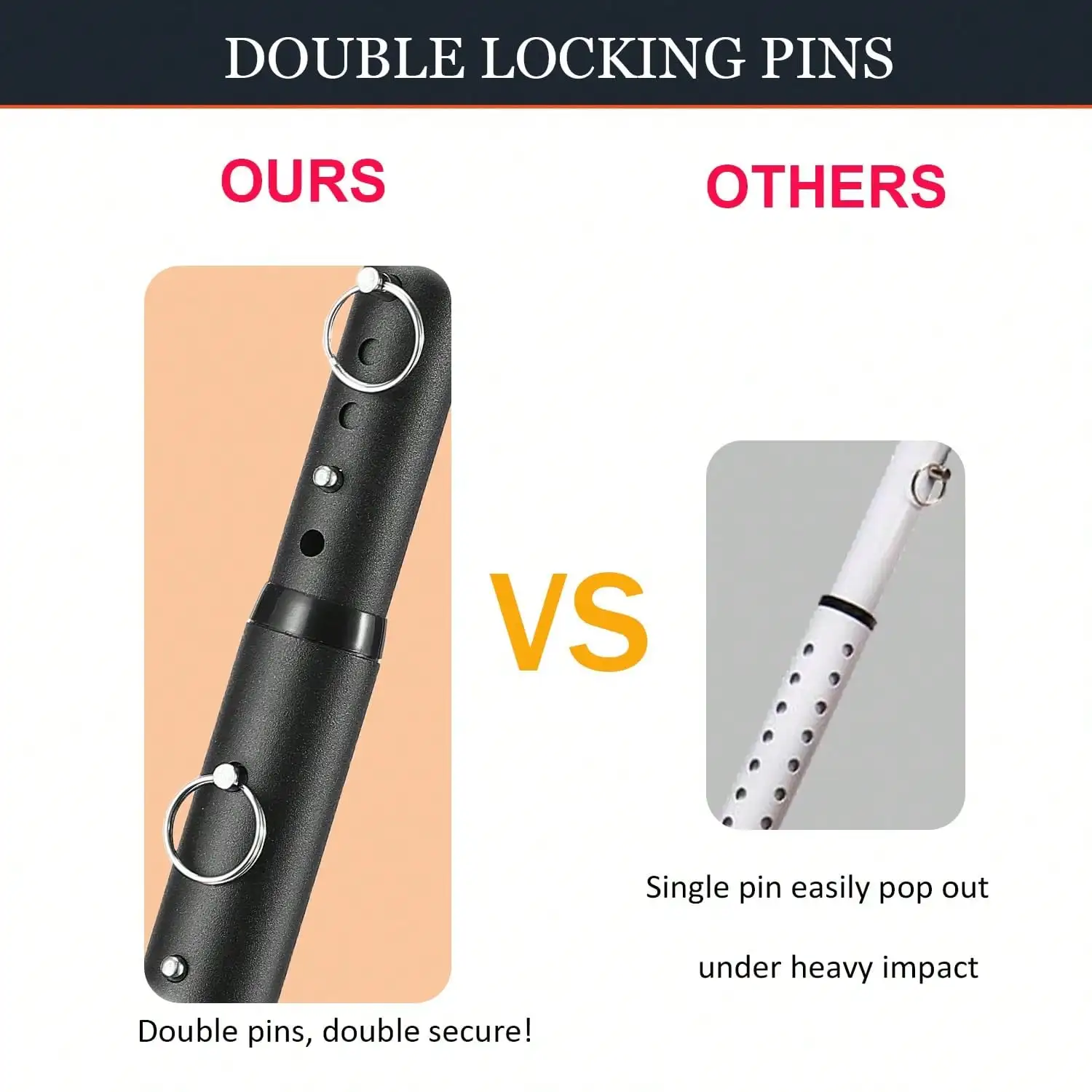 HARRMS YeYeBest 1 1/8In Door Security Bar: 35-41.7in قابل للتعديل عالي التحمل ضد الأطفال #4