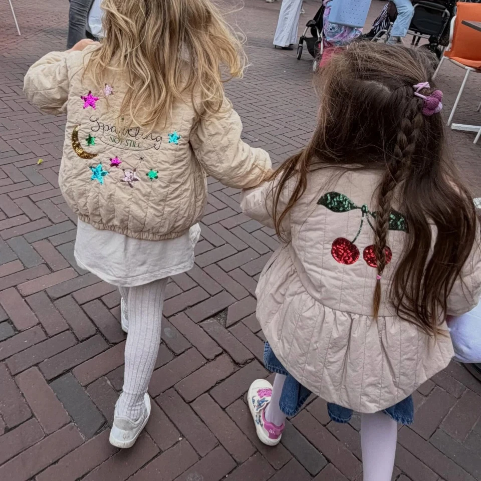 2026 Boys Bomber Jacket Winter KS Autumn Girls Lambswool Coats Child Cotton Sequin Embroidery Coat Kid Fleece Outerwear Clothes