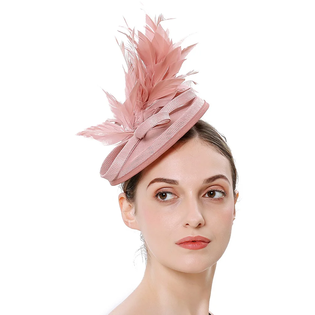 

Fascinators for Women Nylon ABS Faux Plume Elegant Hair Clips Headbands Tea Party Wedding Banquet Cocktail Hats Fashionable