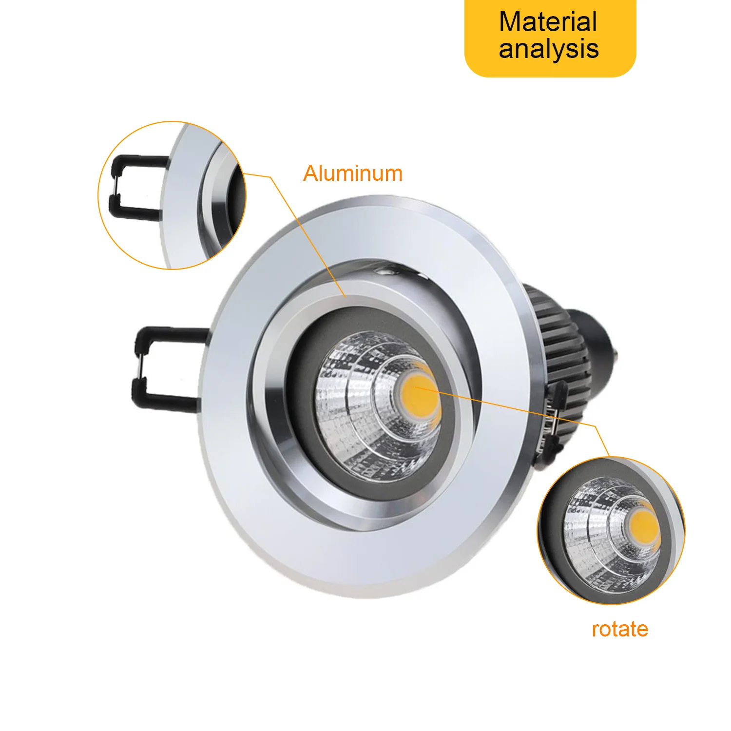 Adjustable LED Recessed Ceiling Downlight Mounting GU10/MR16 SBulb Lamp Holder Base Spot Lighting Fixture Accessories