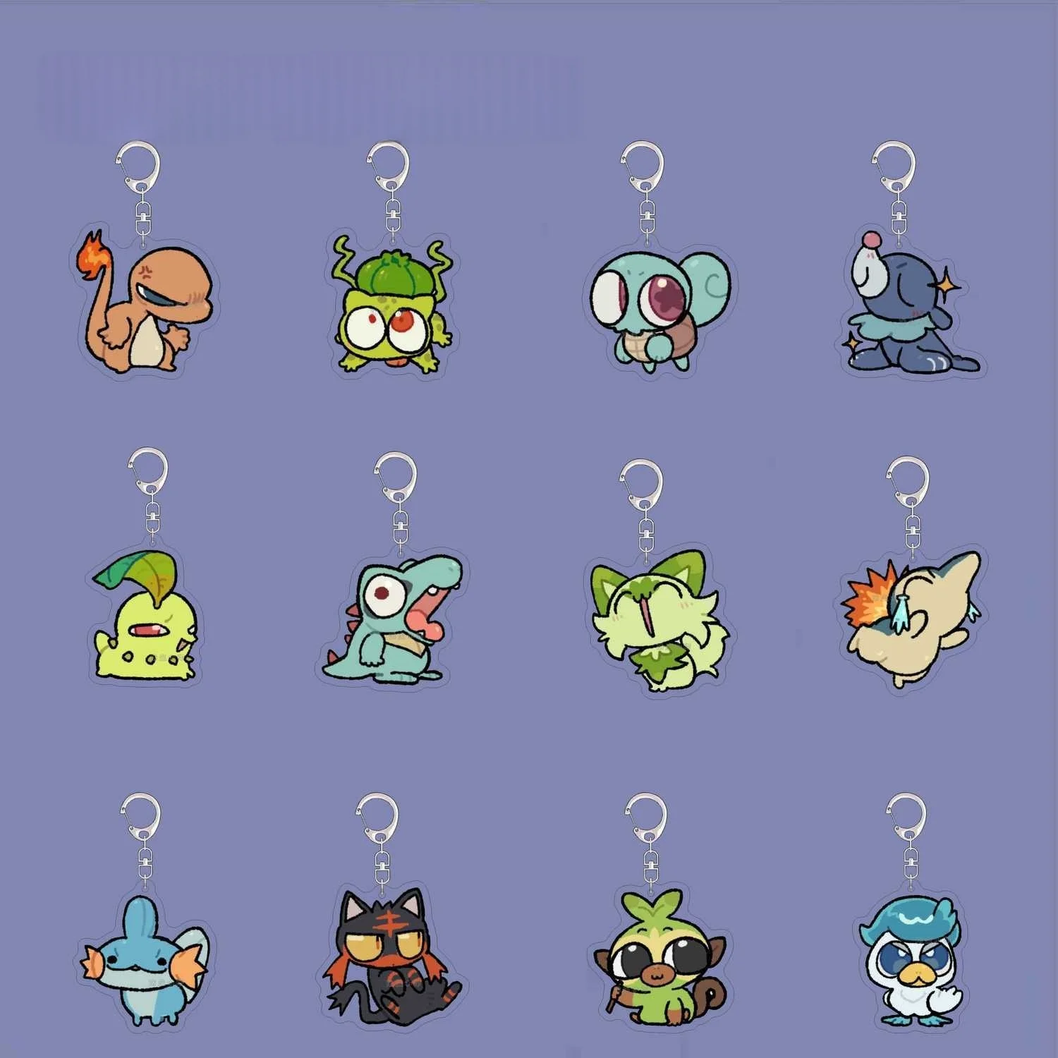 

Pokemon Keychain Charmander Quaxly Sprigatito Fuecoco Anime Game Collection Self Made Acrylic Gift Pendant Decoration Toy