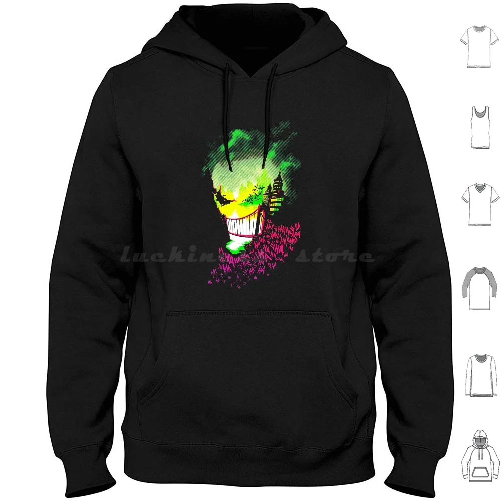 

City Of Smiles Hoodie Cotton Long Sleeve Smile Dark Venom Scary Scared Horor Hahaha Geek Nerd