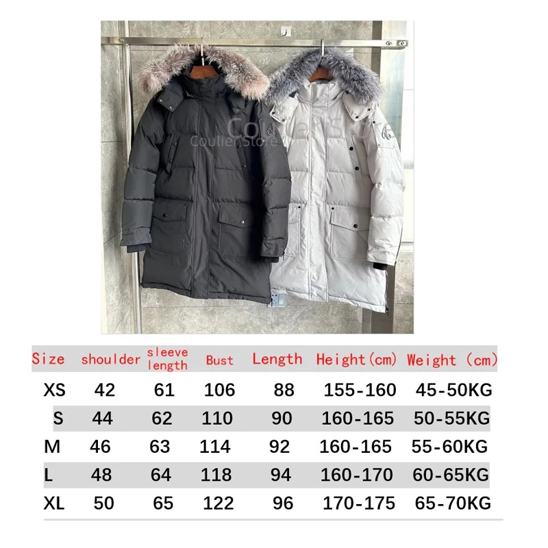 Canadese dames donsjas verdikte warme lange jas witte ganzendons damesjas vossenbont geschikt voor extreem koude sneeuwruimtes