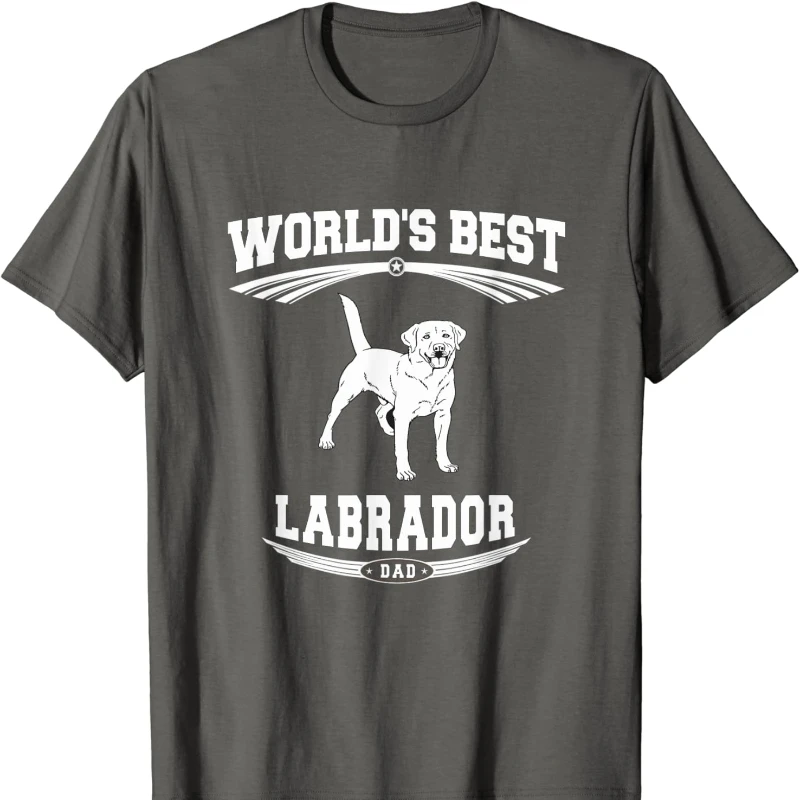 World's Best Labrador Retriever Dog Dad T-Shirt Gift for Men Cotton T-Shirt Harajuku Men Clothing T Shirts for Men Outdoors Tops