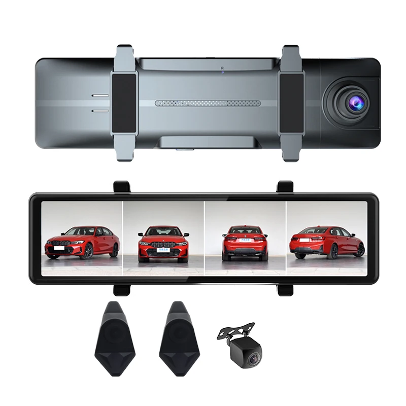 

360 Degree Car Camera Mirror Dash Cam 12 Inch 4 Lens Dash Camera Car DVR Video Recorder Rear View Camera 4 Channels WIFI Mirror