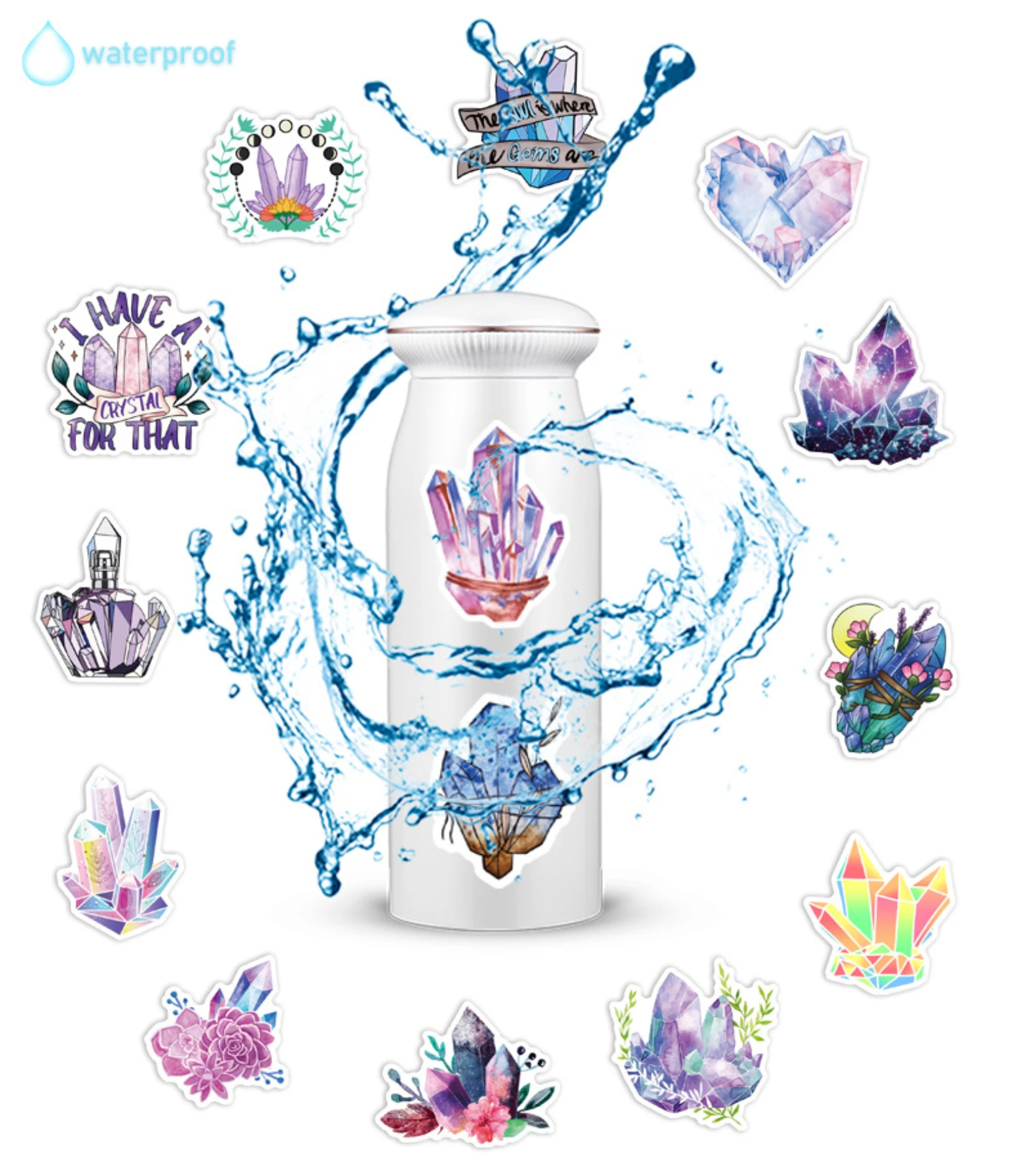 10/25/50pcs Bohemian Boho Crystal Graffiti Stickers for DIY Scrapbook Suitcase Water Bottle Phone Laptop Guitar Car