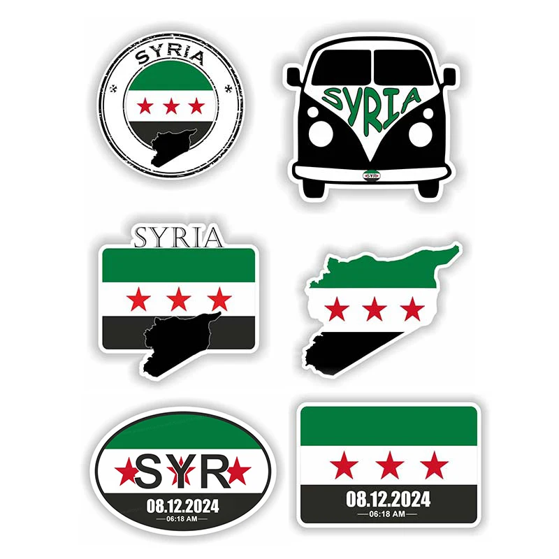 Syria Flag and Date 06:18 Wall Stickers Living Room Sofa Background Decoration Wallpaper For Home Decor Art Decals Sticker M1132