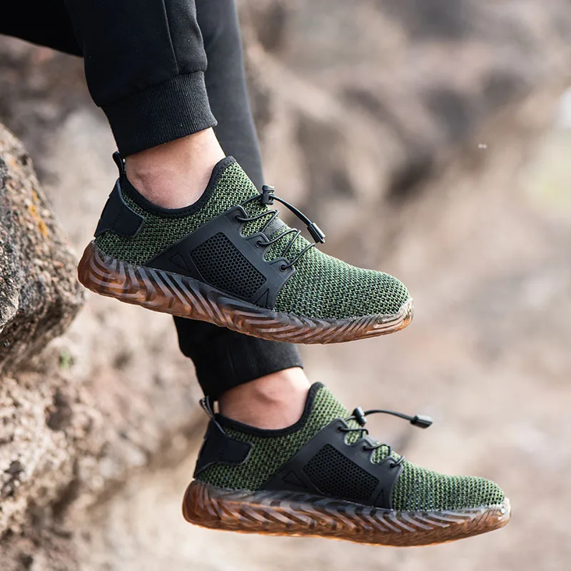 Anti-puncture Lightweight Breathable Sneaker Anti Shock Steel Toe Construction Work Shoes Comfort Protection Safety Shoes