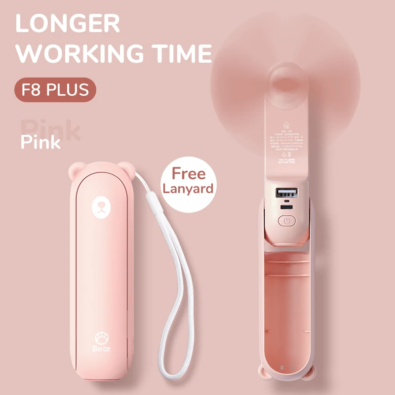 JISULIFE Draagbare Mini Handventilator USB 4500mAh Oplaadbare Handheld Kleine 3-in-1 Zakventilator met Powerbank en Zaklamp Functie