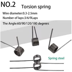 Helical Torsion Spring 65Mn Steel Wire Diameter 0.7mm V-Shaped Helicaltorsio Ring Angle 60° 90° 120° 180° Degrees 10 Pieces