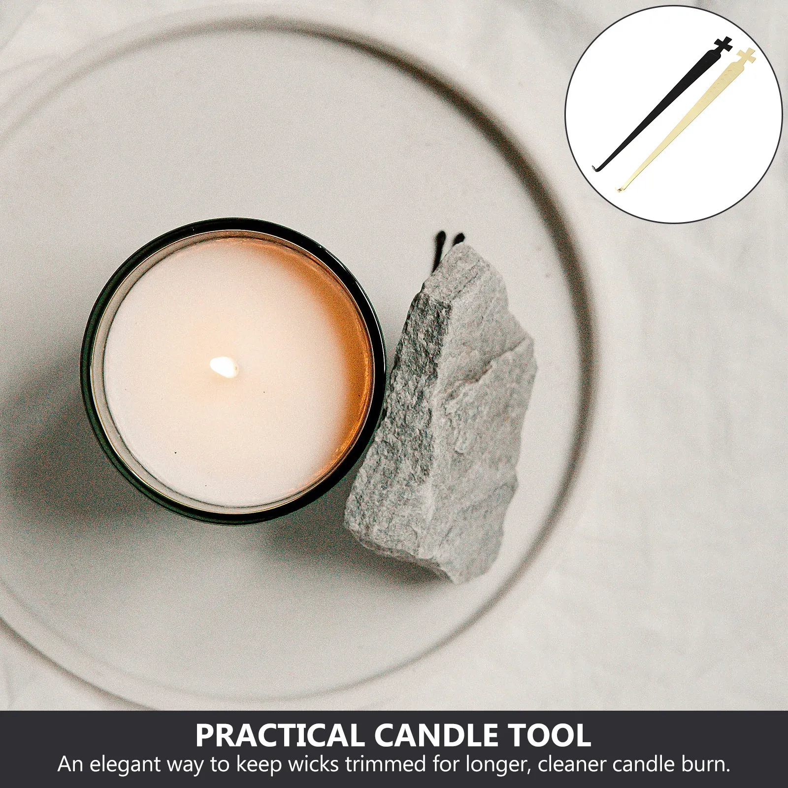 2Pcs Premium Stainless Steel Wick Hook Long Handle Extinguisher Accessory for Aromatherapy Jar Tea Light Care