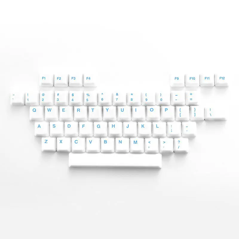 Ceramic Keycap Set A Character Area White-Aqua Blue Custom Keycaps for Mechanical Keyboard Magnetic Axis Key Caps Boy PC Gifts