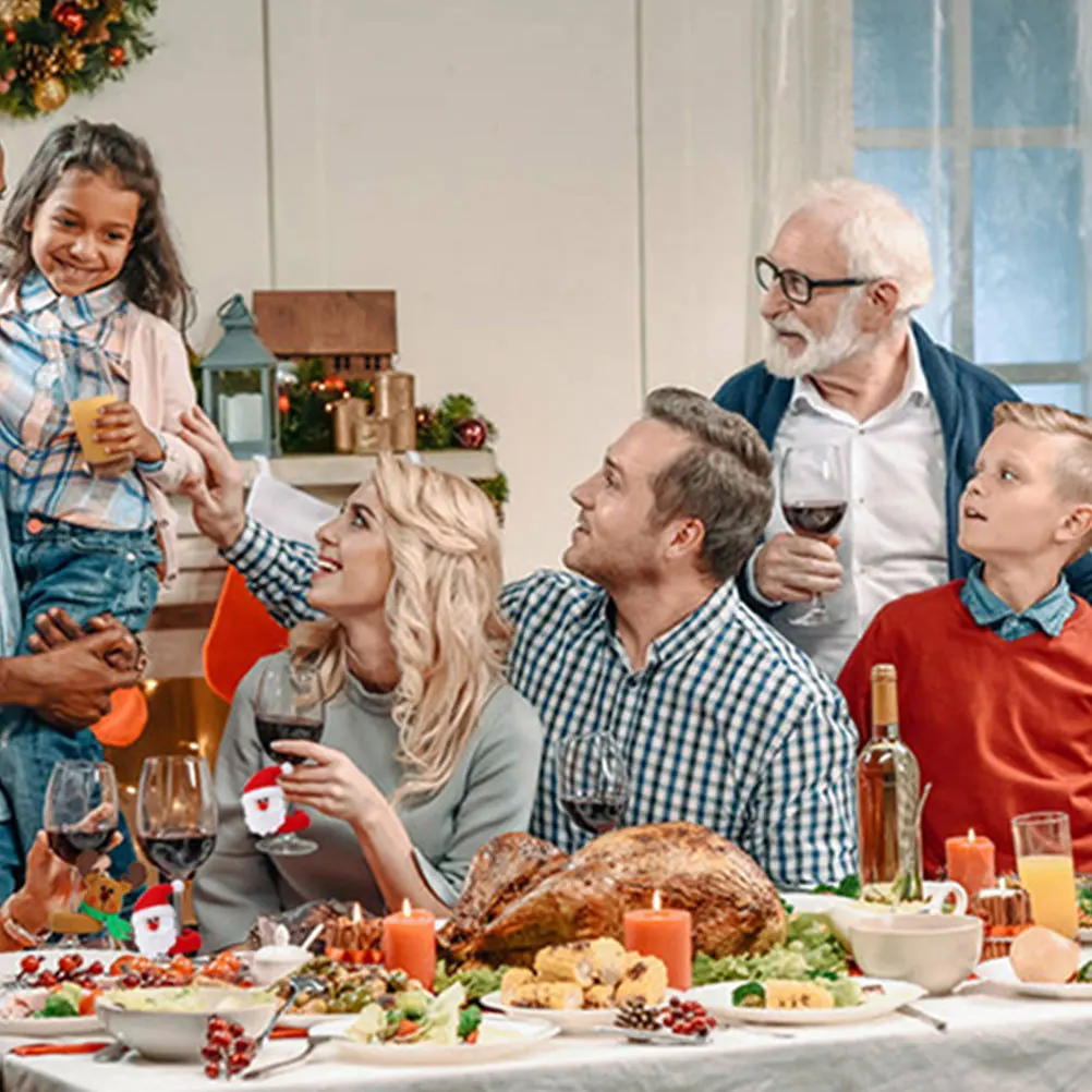 

3Pcs Christmas Drink Tags Creative Glass Identification Marker for Wine Tea Cup Reusable Holiday Party Charms Decorative Fun Use