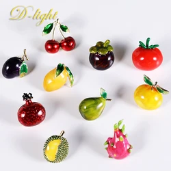 New Sweet Enamel Fruit Brooch Peach Cute Simple Design Sense Collar Pin Shirt Lapel Bag Jewelry Office Daily Wear Accessories