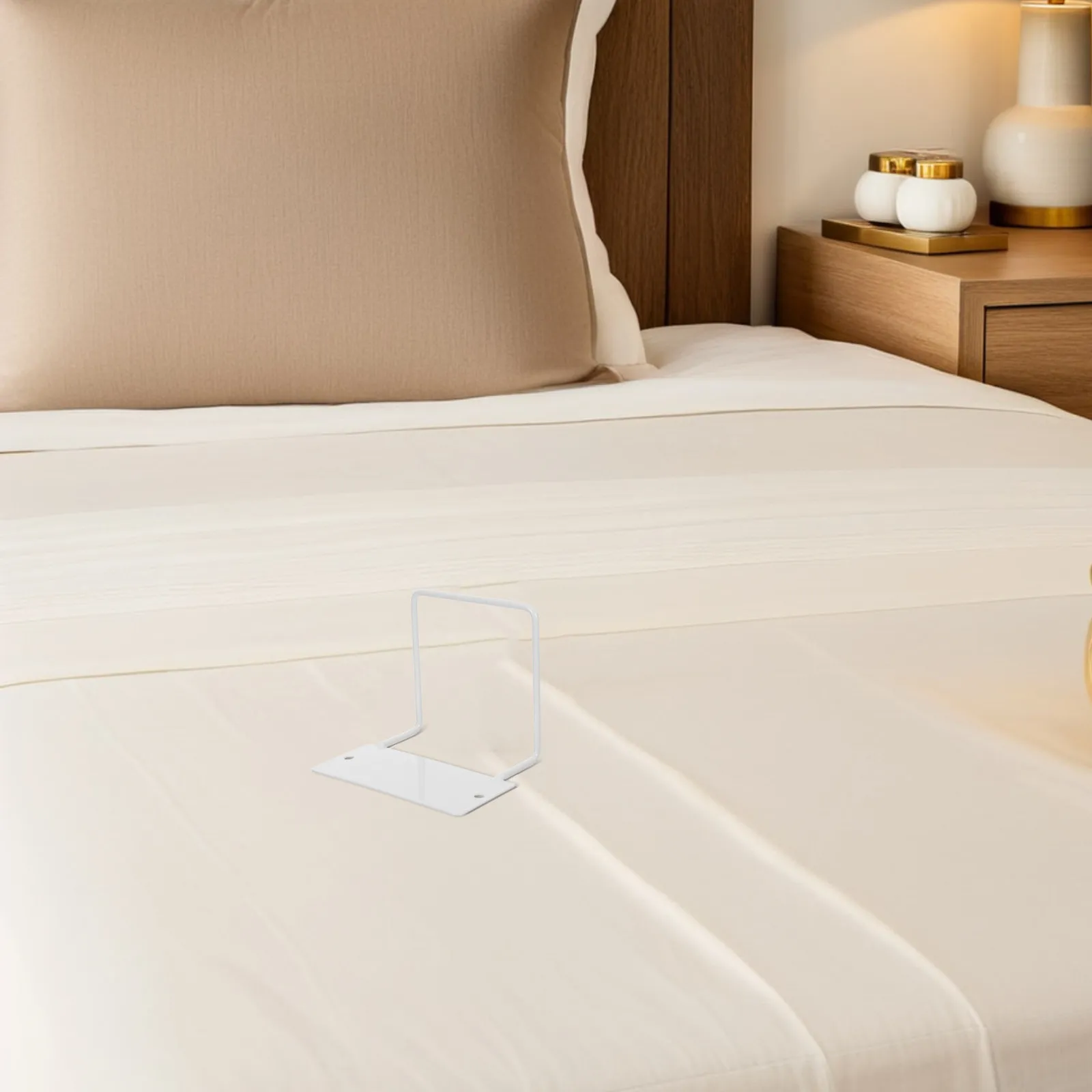 Mattress Slide Stopper 10Cm Height Iron Anti Bed Sliding Holder No Drill Black Bed Frame Mattress Retainer Bar Wooden Stabilizer