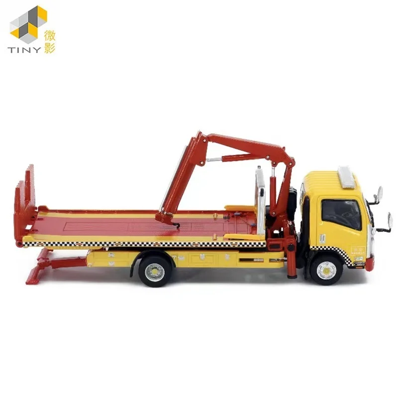 Tiny 1:64 Isu-zu N Series Flatbed Tow Truck NO.27 Alloy Simulation Model Car