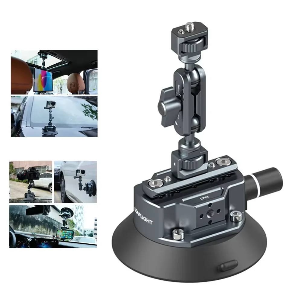 NEW Hand Pump Car Suction Cup Phone Action Camera Holder W NATO 1/4\