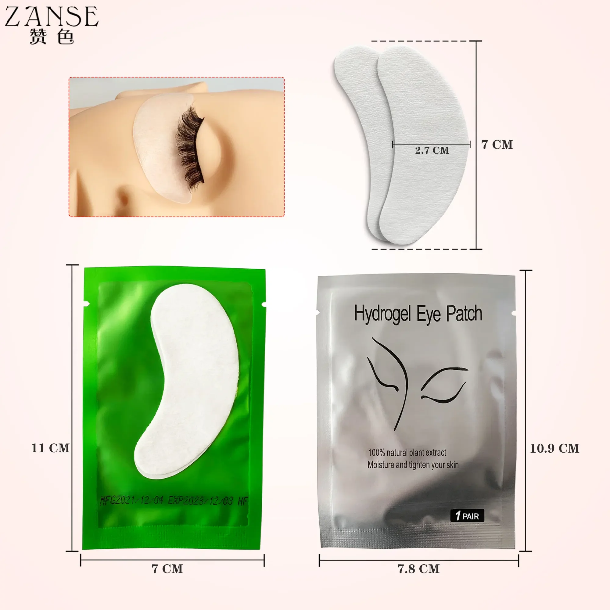 ZANSE 10/20/50 คู่ Eyelash EXTENSION แพทช์ภายใต้ Eye Pads Grafting กระดาษเจลสติกเกอร์ Eyelash อุปกรณ์ maquiagem