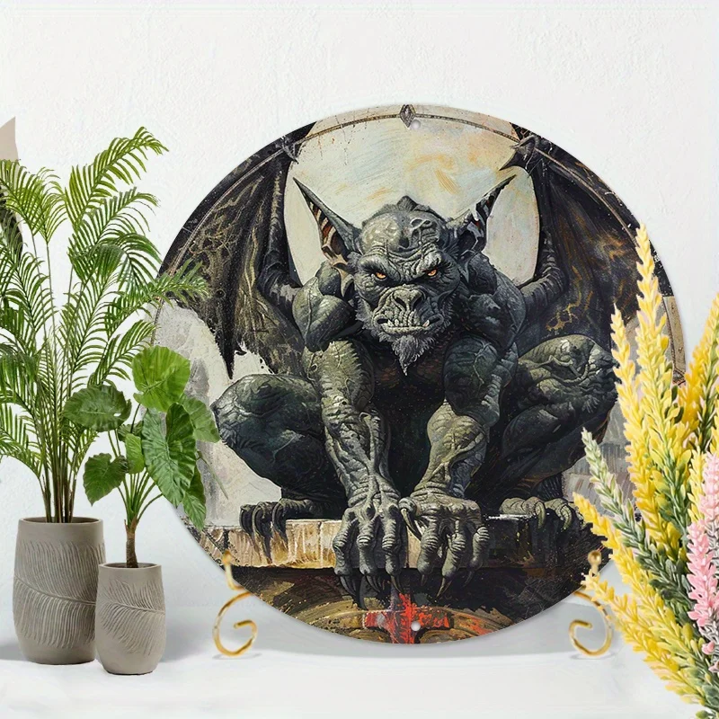 1pc, Gargoyle Metal Aluminum Sign, Wall Room Home Bar Cafe Garage Decor Metal Aluminum Sign(8''x8''/20cm*20cm) Vintage Decor