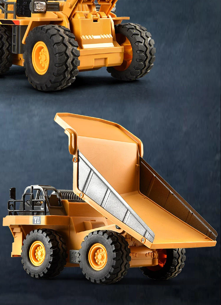 2,4G Legierung Fernbedienung Muldenkipper Bagger Bulldozer Engineering Fahrzeug 9 Kanäle RC Lkw Modell kinder Spielzeug Kinder geschenk – Detail 7