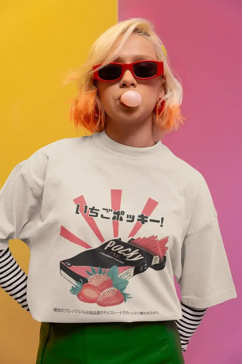 

Unisex, Strawberry Kawaii Graphic Shirt - kawaii tshirt, strawberry shirt, kawaii sweatshirt, gift for her, Strawberry graphic s