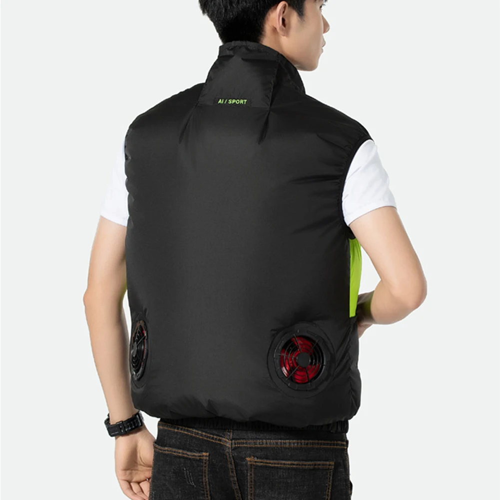 Cooling Vest Ice Fan Vest Heat Resistant Air Conditioner Clothes Breathable Wearable Cooling Fan Vest for Summer Outdoor Fishing