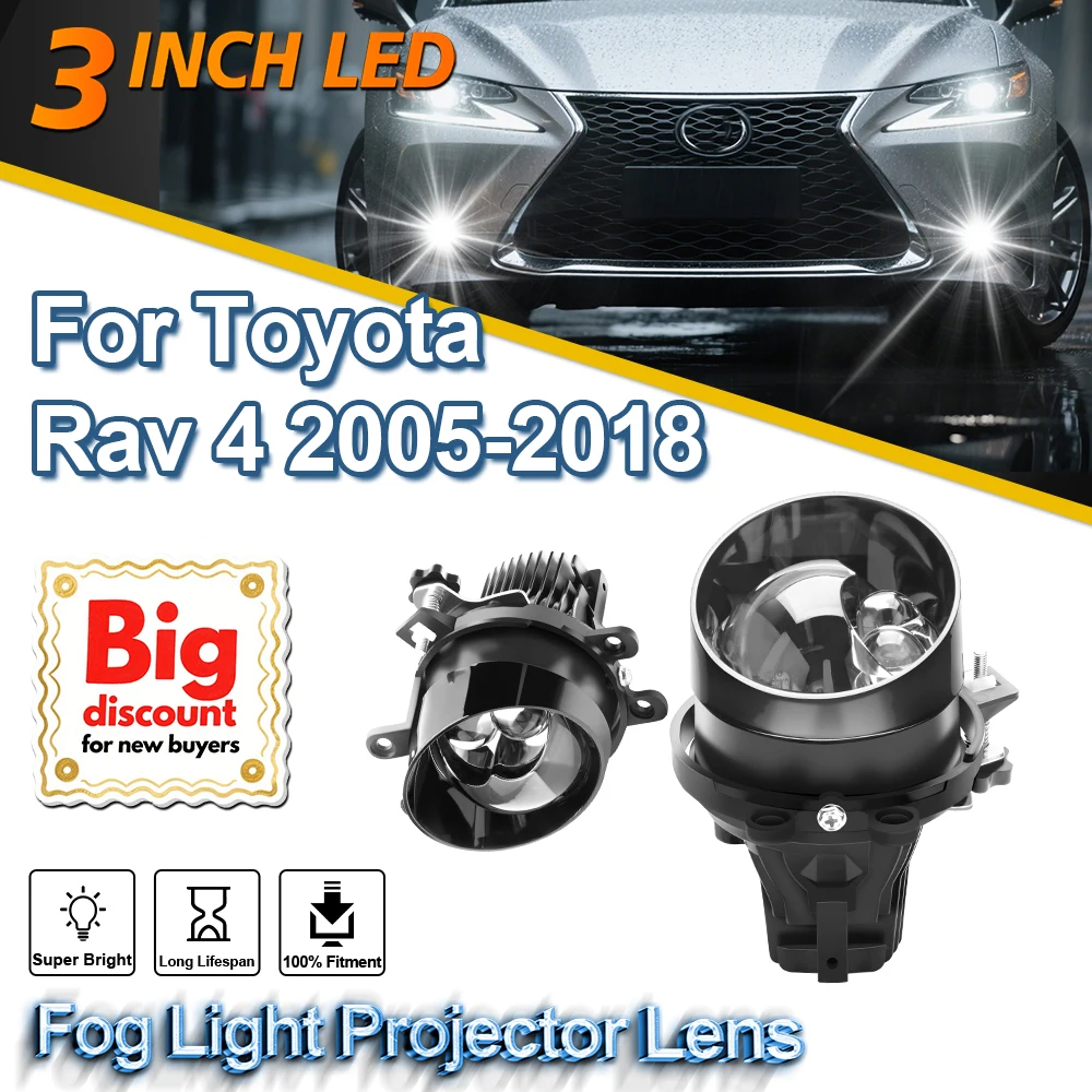 

ROADSUN 3.0 Inch LED Auto Fog Light Projector Lens Assembly Fog Lamp Bulb Car Accessories For Toyota Rav 4 2005 2006 2007-2018