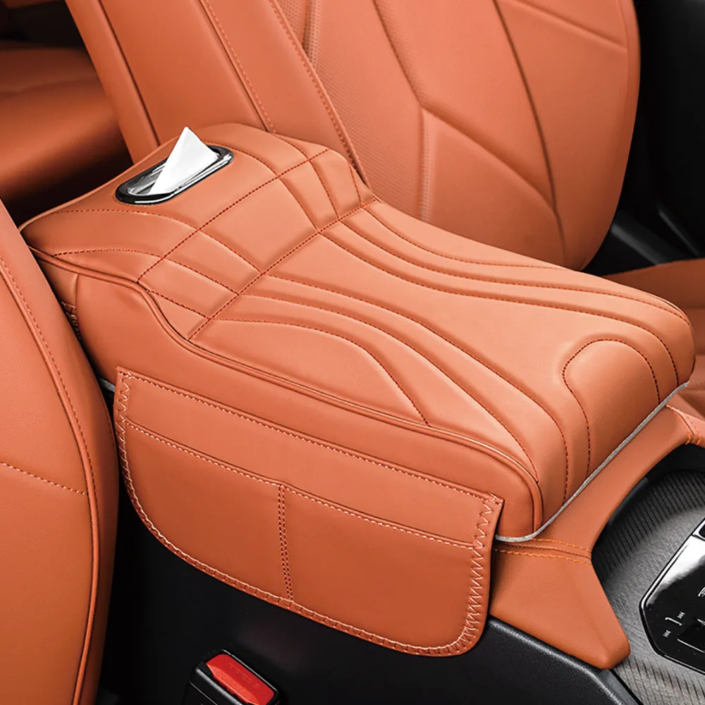 Car Armrest Box Height Increase Pad Fit for BAIC JISHI ROX 01 Leather Cushion Protective Cover Storage Bag Interior Accessories