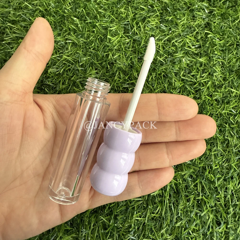 3ml exclusivo fantasia cabaça em forma de roxo rosa tampa clara tubos de brilho labial garrafa bola vazia recipiente de esmalte labial embalagem de tubo