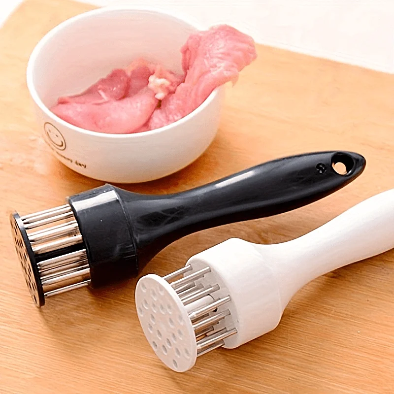 Herramientas de cocina, ablandador de carne de acero inoxidable, aguja para carne, carne tierna, tendones rotos, perforador, martillo para carne, 1 ud.