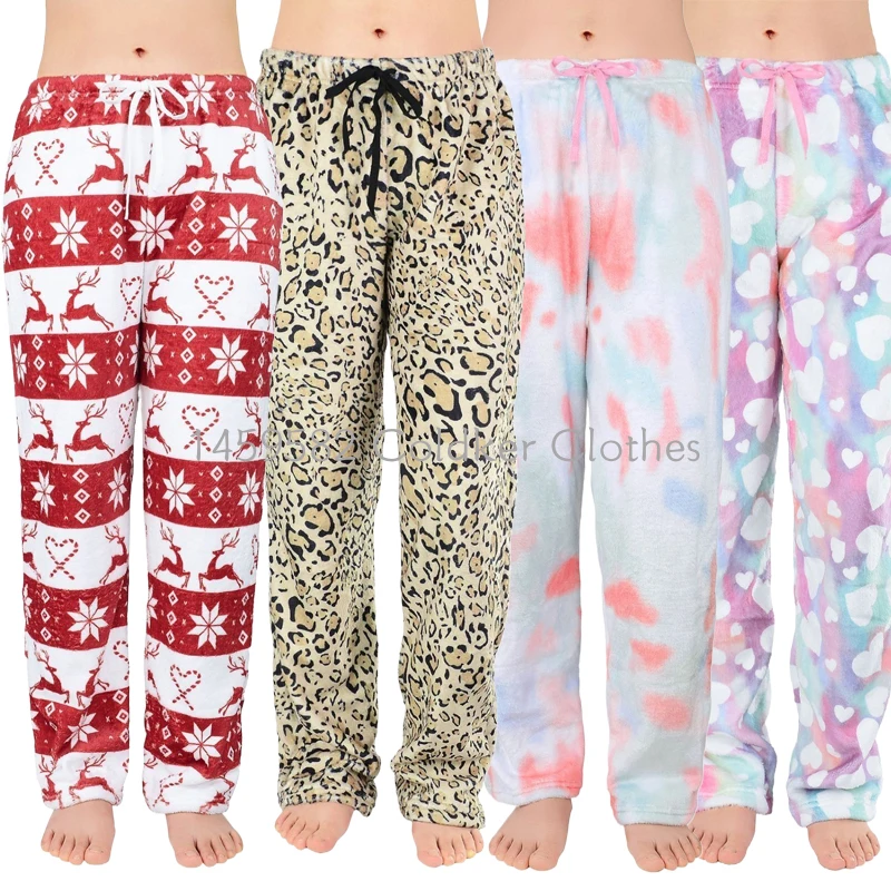 

Hot Selling Women's S-2XL Size Autumn and Winter New Christmas Leopard Printed Pants Casual Homewear Pants Women's Long Pants