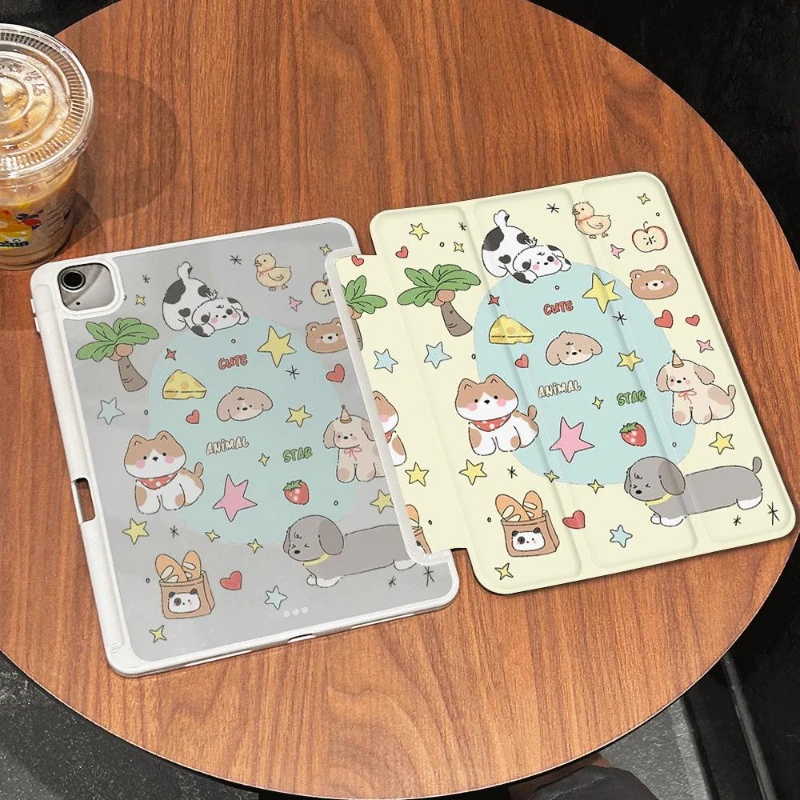 Smart Cover per IPad Air 6 Case IPad 10th Gen Air 5th 4th 10.9 2020 Pro 11 IPad 10.2 Case 7/8/9th Generation Cute Cartoon Puppy