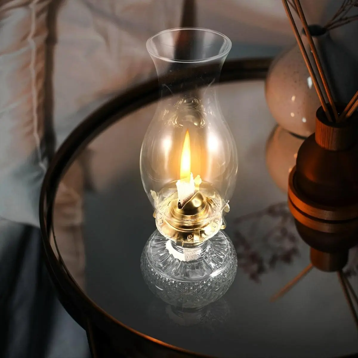 PREMIUM QUALITY Vintage Glass Coal Lamp Rustic Oil Lamp Oil Lamps for Indoor Use Home Decor Lighting Oil Lantern WISH