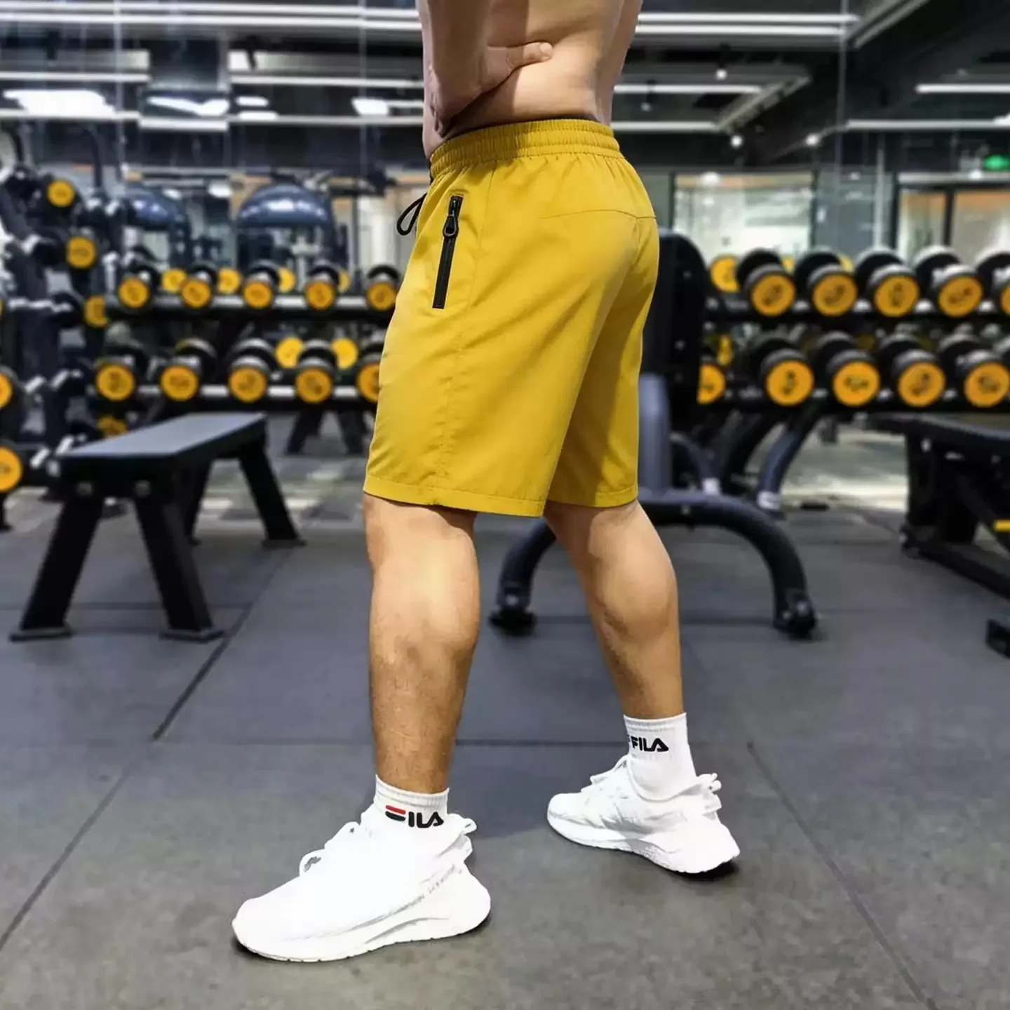 Summer Running Shorts Gym Wear Fitness Shorts Men Sport Waterproof Tennis Basketball Soccer Training Zip Pocket Shorts