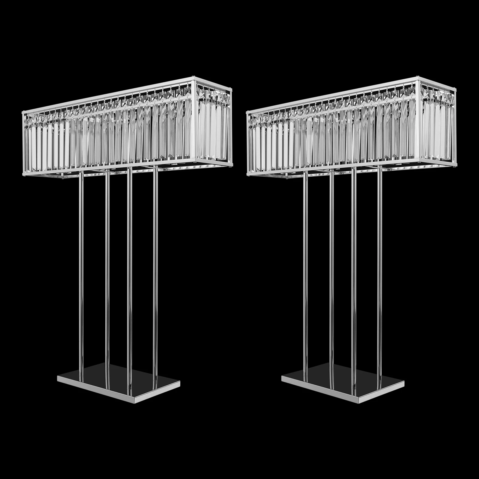 2Packs Square Crystal Flower Stands, Crystal Flowers Display Rack Silver 70*90cm Decoration Freestanding/Tabletop for Wedding view 3