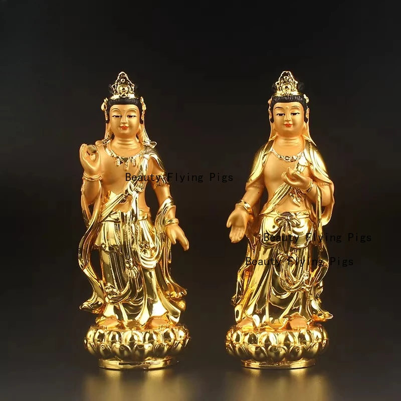 Sunlight Moonlight Bodhisattva Ping An Crafts Home Small Buddha Statue Ornament Statue of The Three Holy Pharmacists of The East