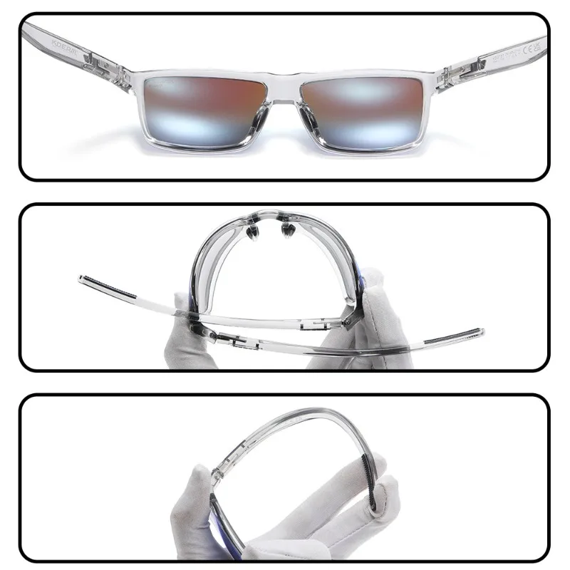 KDEAM New Large Size Photochromic Polarized Men Fishing Sunglasses Square Sun Glasses Women Driver Goggles Oversized Width 150mm