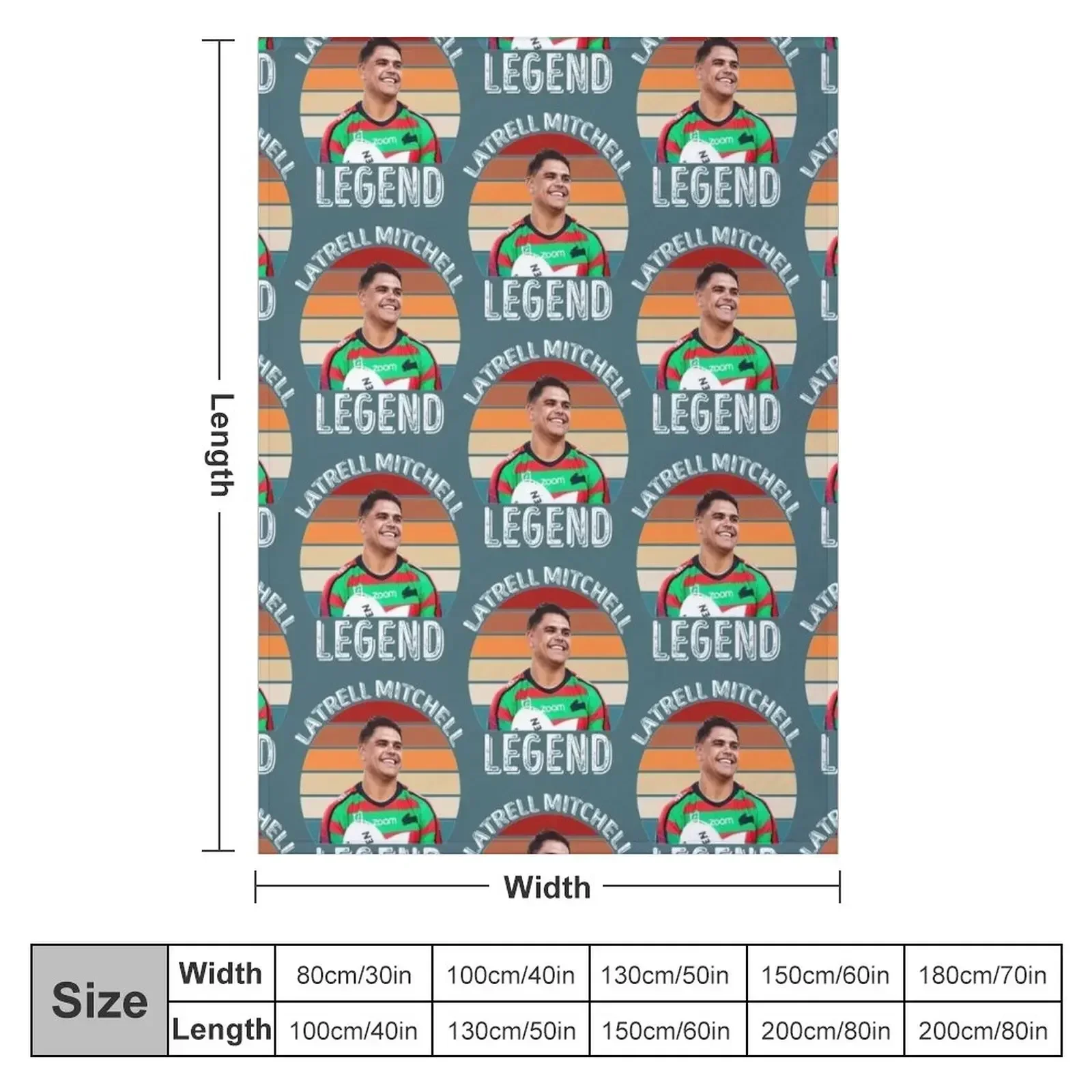 Latrell Mitchell Rabbitohs Throw Blanket heavy to sleep Soft Plush Plaid Thin Blankets