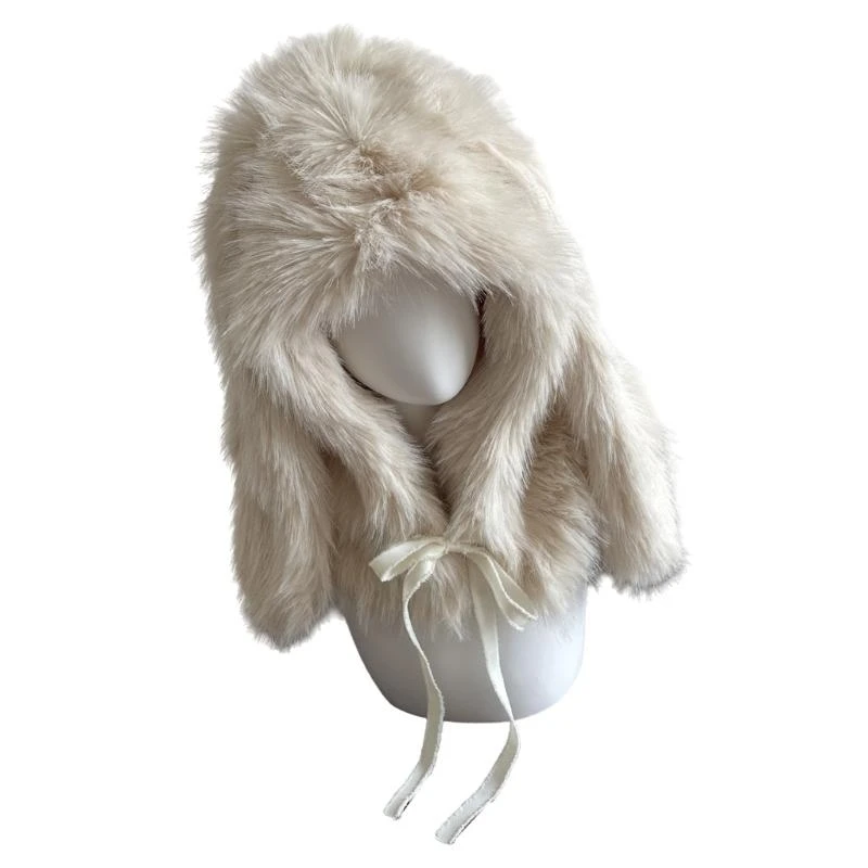 

Rabbit Trapper Hat Thicken Ushanka Hat Warm Hat Winter Outdoor Costume Accessory Warm Oversized Trapper Hat