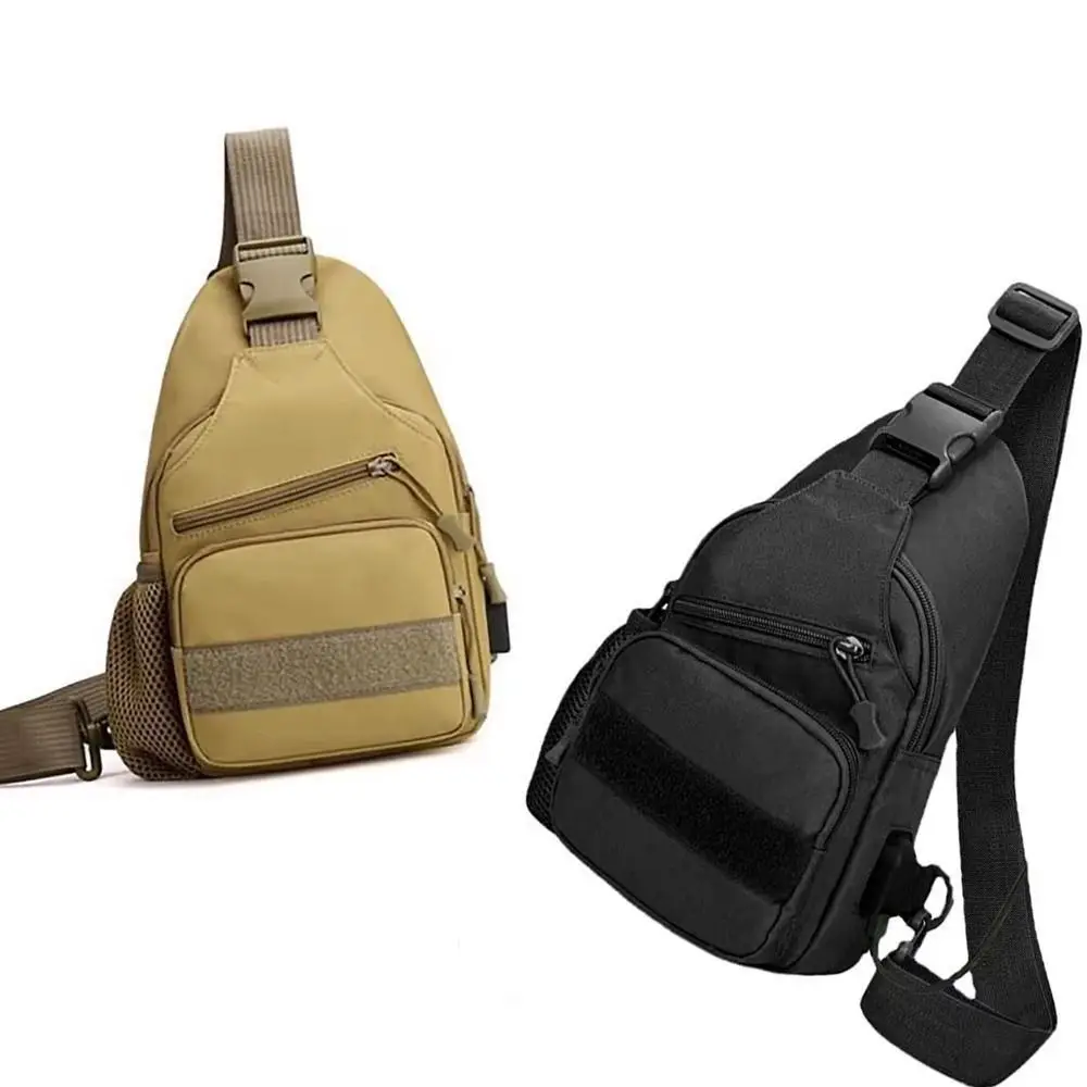 

with Water Bottle Holder Chest Sling Bag Small Portable Men's Crossbody Bag Water Resistant Oxford One Strap Daypack Trekking