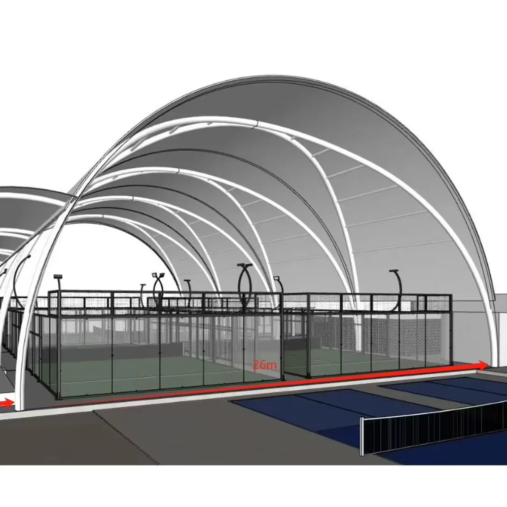

All-Weather Covered Panoramic Padel Court with Fixed Canopy CE-Certified Turf & Anti-Glare LED Lighting