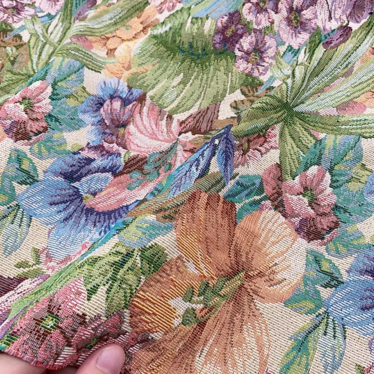 Oasis fairy brown thick lift flower fabric sofa tapestry cushion cover towel DIY jacket bag clothing design fabric