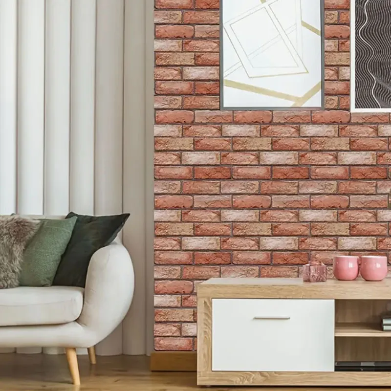 Ubah rumah Anda dengan 10 buah panel dinding 3D dekoratif-Wallpaper berperekat, tahan air & tahan kelembaban untuk ruang tamu