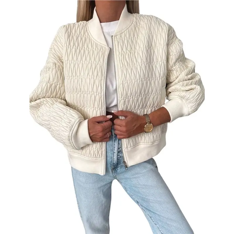 

ABRT-Female Jackets Spring Fashion Cute Jacquard Coats Zip Up Jackets Dressy Casual