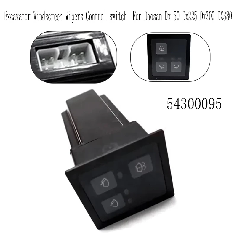 54300095 Excavator Windscreen Wipers Control Switch For Doosan Dx150 Dx225 Dx300 DX380 Wiper Adjustment Switch