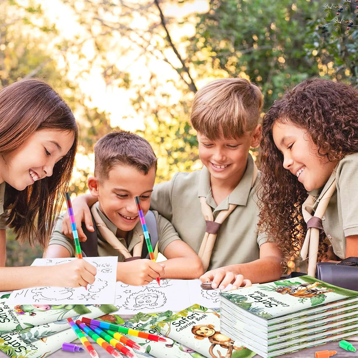 كتاب تلوين حيوانات الغابة DIY، كتاب جرافيتي ملون كرتوني، كتاب رسم، هدية عيد ميلاد رائعة للأطفال